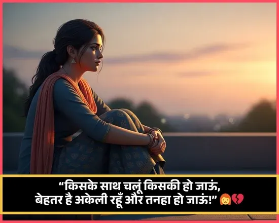 Feeling Alone Shayari Girl