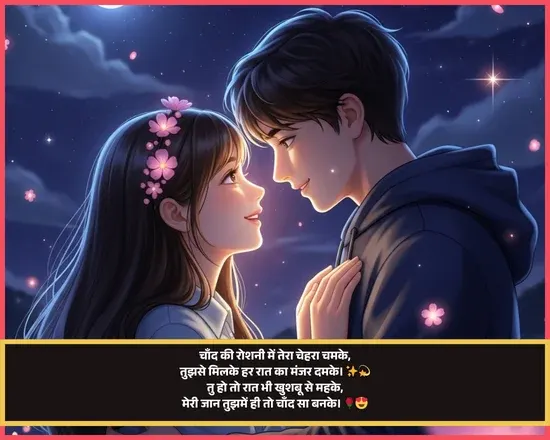Moon Shayari in Hindi Text