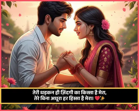 Romantic Heart Touch True Love Husband Wife Shayari